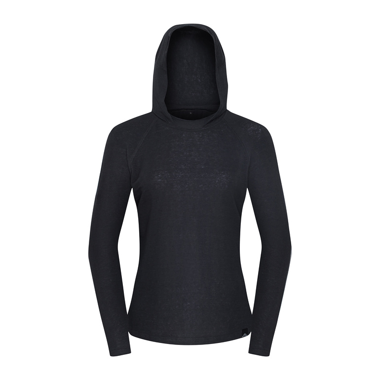 Koszulka z lnem CHILO HOODED LONGSLEEVE WOMEN